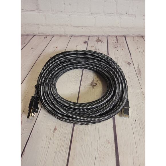 NEW Cat 7 Braided High Speed Gigabit Ethernet Patch Internet Cable Black 50ft - Picture 1 of 3